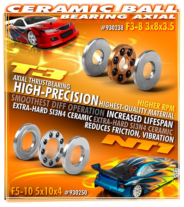XRAY AXIÁLNÍ LOŽISKO - KERAMICKÉ F3-8 3x8x3.5
