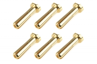 Bullit konektor 5.0mm - samec - s drážkou - pozlacený (6 ks.)